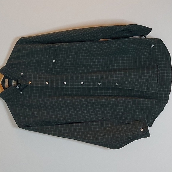 Vintage L.L.Bean Button Down Shirt.  Dark Green & Red Plaid Size 15.5/ Medium - Picture 1 of 6